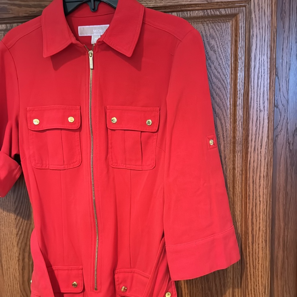 Michael Kors belted, zip up dress. Can be worn long or short sleeved. EUC XSmall - Picture 5 of 5